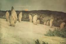 Stooks of Corn in Moonlight, 1900